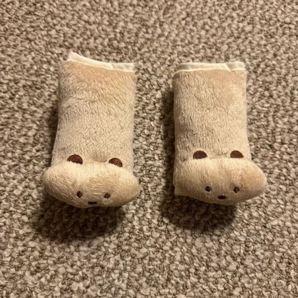 Summer Infant Car Seat Strap Covers Plush Bear Tan Set of 2